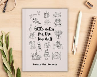 Personalized Wedding Planning Notebook, Wedding Planner Journal, Engagement Gift for Her, Custom Name Bridal Shower Gift for Bride to Be