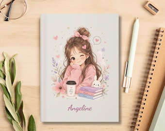Gepersonaliseerd dagboek voor tienermeisjes, anime-notitieboekje, dagboek op maat voor meisjes, verjaardagscadeau voor tienermeisjes, motivatiedagboek als cadeau voor tienermeisjes