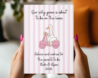 Advice & Wishes for Baby Journal Silly Goose On the Loose Baby Shower Guest Book Personalized Keepsake for New Parents Letters to Baby Girl