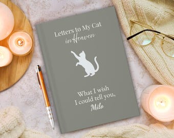 Personalized Pet Memorial, Pet Loss Grief Journal, Letters to My Cat, Custom Memorial Notebook for Cat Lovers, Sympathy Gift for Loss of Cat