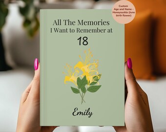 Chapter 18 Journal, 18th Birthday Gift, June Birth Flower Birthday Journal, Turning 18 Gift, Honeysuckle Journal Gift for 18th Birthday