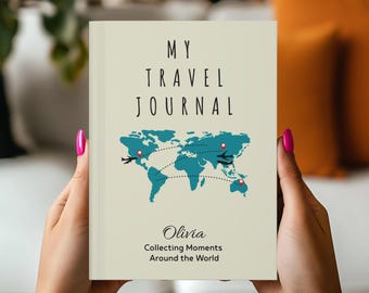 Personalized Travel Journal, Custom Adventure Journal, Vacation Memory Book, Travel Diary Notebook, Gift for Traveler, Vacation Planner Book