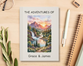 Gepersonaliseerd reisdagboek, avonturendagboek voor stellen, vakantieherinneringsboek, wandeldagboek, reisdagboek, gepersonaliseerd cadeau voor een reiziger