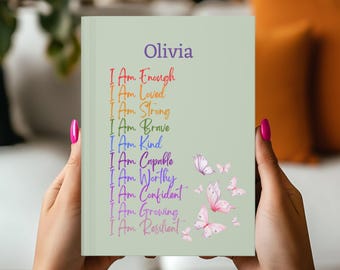 Personalized Affirmations Journal Gift, Journal Gift for Girl, Custom Name Notebook for Girl, Birthday Gift for Teenage Girls, Gift for Girl
