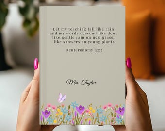 Personalized Teacher Journal Christian Teacher Journal Teacher Appreciation Gift Teacher Gift End of Year Teacher Gift Back to School Gift