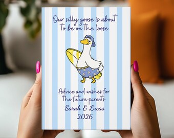 Personalized Baby Shower Advice Keepsake, Baby Shower Guest Book, Letters to Baby Boy, Silly Goose Journal, Letters for Baby Shower Journal