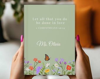Personalized Teacher Journal, End of Year Teacher Gift, Christian Teacher Journal, Teacher Appreciation Gift, Back To School Teacher Gift