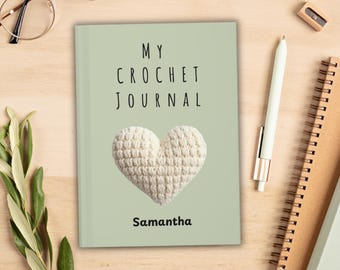 Gepersonaliseerde haakdagboek, gehaakte projecttracker, aangepast gehaakt notitieboekje, logboek garenproject, cadeau voor haker, haakplanner