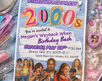 Y2K Birthday Invitation: Editable 2000s Throwback (Digital Download)