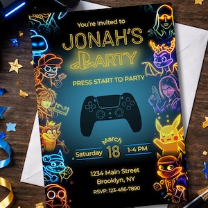 PlayStation Birthday Invitation | Video Game Birthday Invite | Gaming Birthday | Editable Digital Download