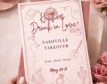 Bachelorette Party Invite: Cowgirl Glam - Editable Printable Template