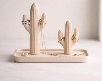 Schmuckhalter Kaktus oder Zweige | Stilvolle Aufbewahrung für Ringe & Ketten