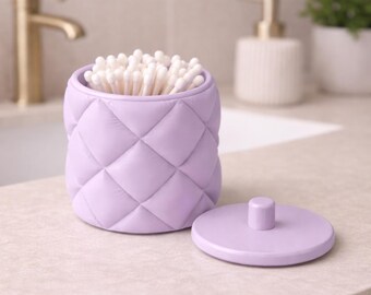 Cotton swab holder or for cotton pads – bathroom organizer with lid | cosmetic storage