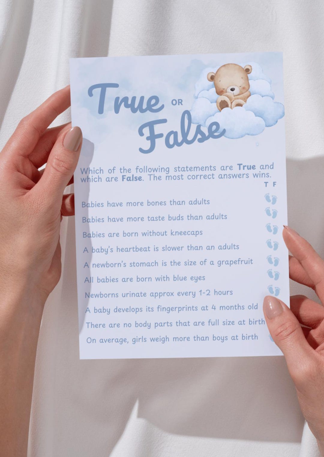Baby True or False Game – Baby Shower Printable | Fun Baby Shower Game ...