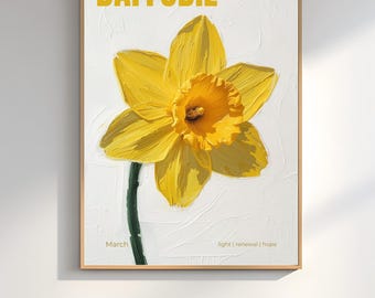 March Birth Flower Daffodil Print – Botanical Wall Art, Cottagecore Decor