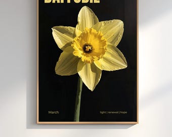 March Birth Flower Print – Daffodil Botanical Wall Art – Light Renewal Hope Decor