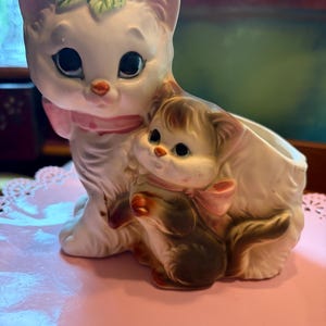 その他 SET OF VINTAGE CERAMIC BIG EYE KITTY CAT Big Eye Cat Figurine - Etsy