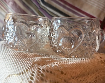 Paar antiek EAPG Tarentum-hart met kopjes duimafdruk - gouden rand 1898