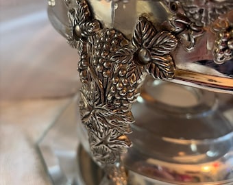 Complete Vintage Godinger Silver Art Co. Chafing Dish – Excellent Condition – Silver Plated 2-Quart Food Warmer with Glass Bowl & Lid – Orna
