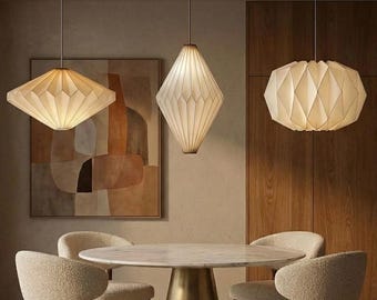 Pantalla de papel de origami: farol colgante nórdico, lámpara colgante de papel moderna para decoración de interiores