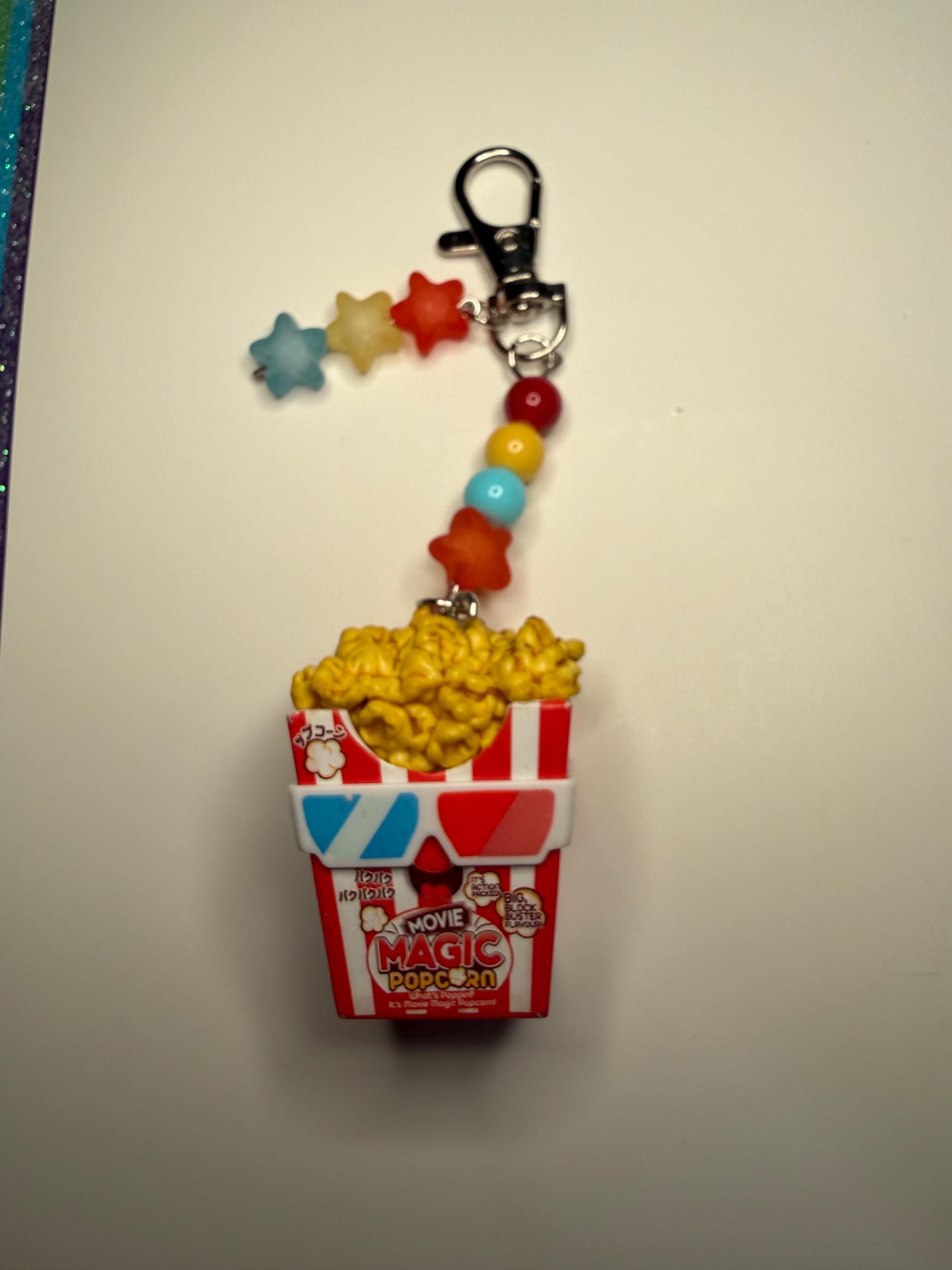 Movie Popcorn Keychain - Etsy