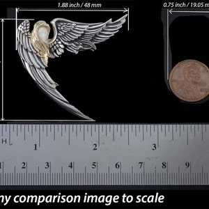 Winged Angel Pendant. Silver Contemporary Angel Wing Pendant. Silver Fairy Cherub Pendant. Winged Fairy Angel Jewelry Pendant. KS116 image 4