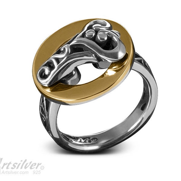 Fidget Spinner Ring in Silver | Worry Ring | Mindful Meditation Wheel