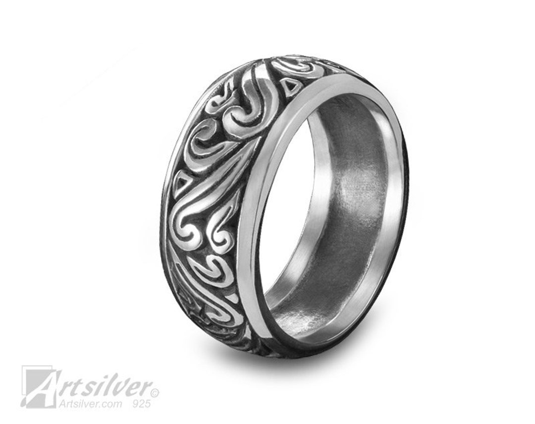 Uposao Anello Magnetico In Ematite Unisex - Effetto Snellente, Assorbi Energia Negativa, Gioiello Moda Nero