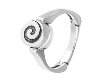 Anillos espirales únicos / Anillo de onda minimalista / Anillos de plata con bisagras