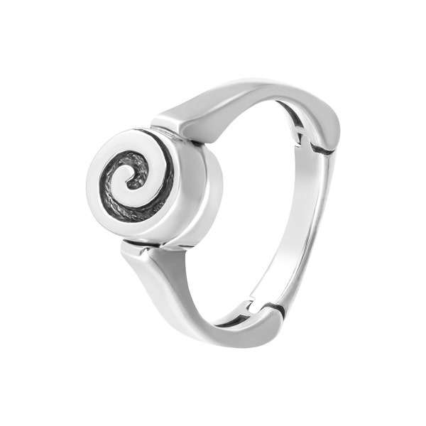 Unique Spiral Arthritis Rings | Minimalist Wave Ring | Hinged Silver Rings for Arthritic Fingers