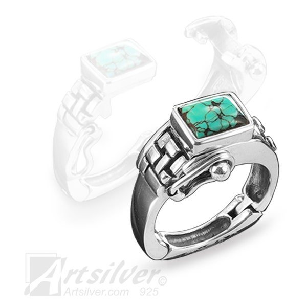 Hinge Arthritis Silver Ring | Turquoise Stone