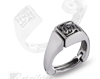 Anillo con bisagra para mujer en plata de ley