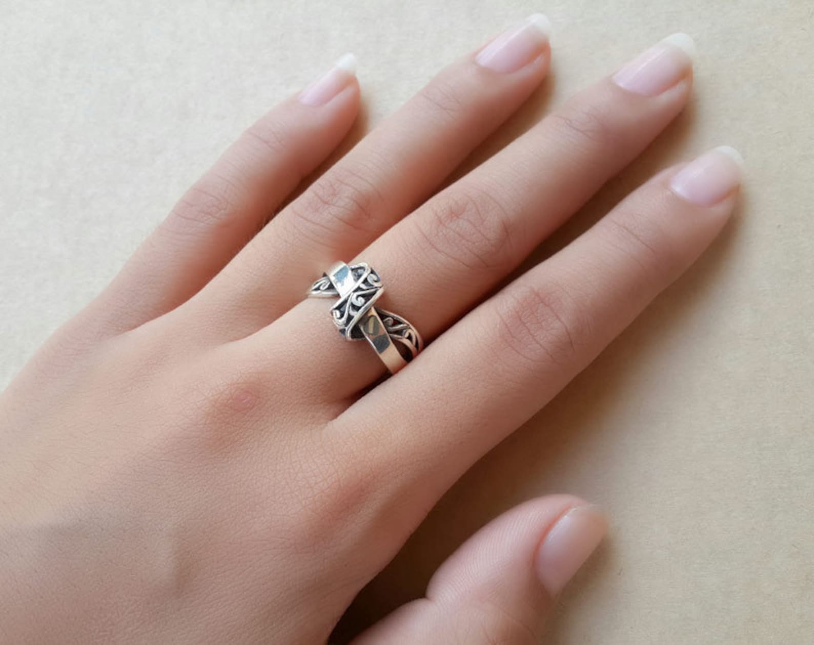 Unique Engagement Ring. Solid Sterling Silver Friendship Ring. - Etsy