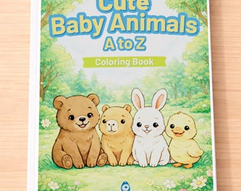 Libro da colorare con teneri cuccioli dalla A alla Z – Pagine da colorare stampabili per bambini