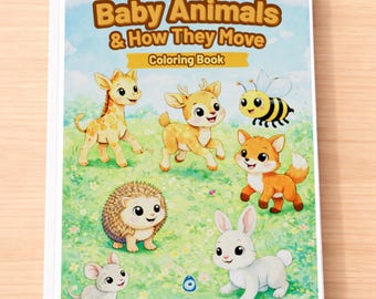 Libro da colorare con cuccioli e come si muovono – Pagine da colorare stampabili per bambini