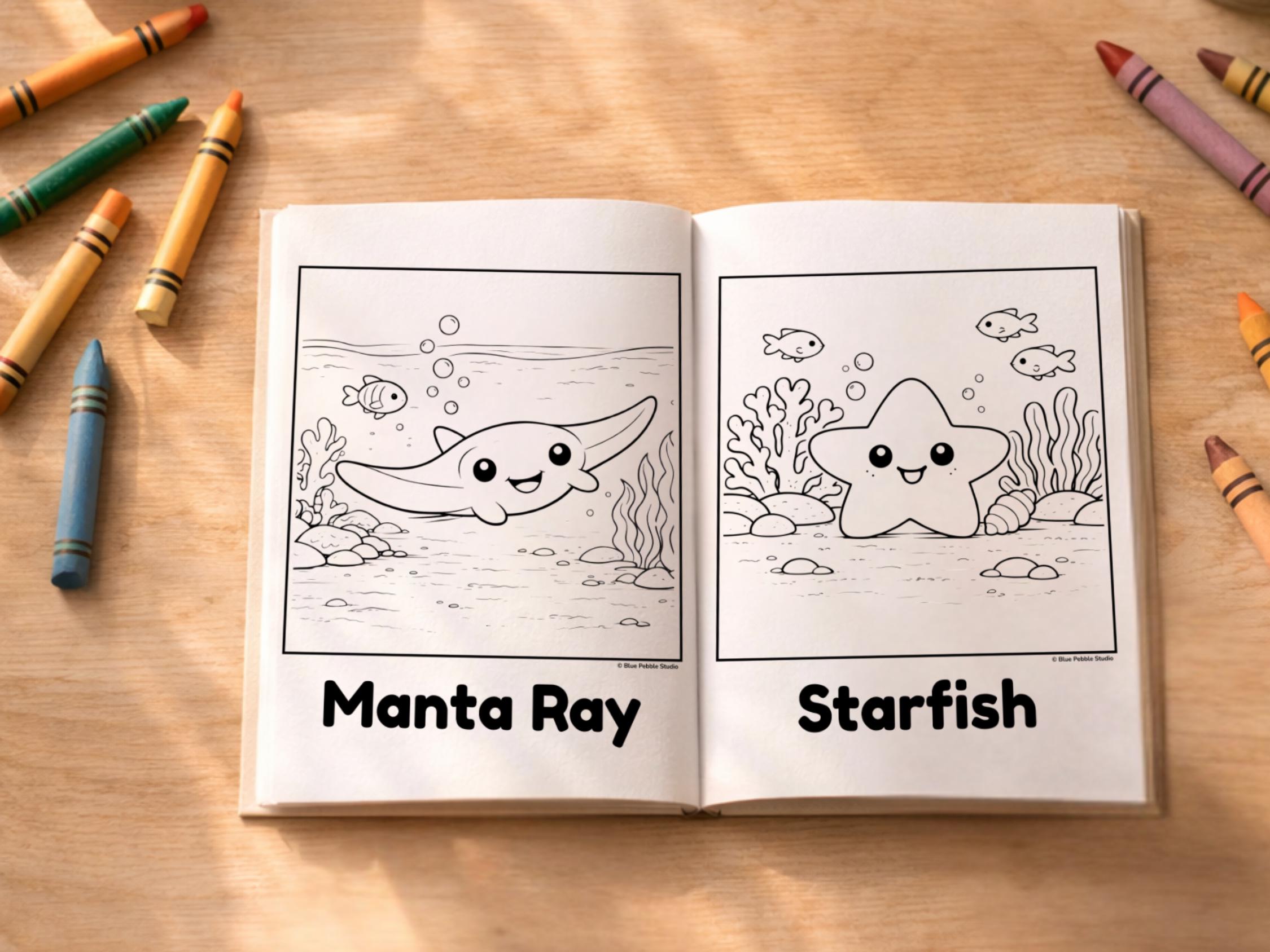 Baby Ocean Animals – Printable Coloring Book for Kids - Etsy