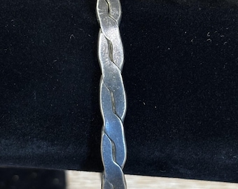 Vintage platte armband in touwstijl van sterlingzilver 925 Taxco