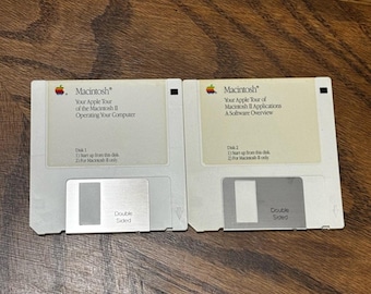 Vintage Apple Macintosh 3,5" floppy disk HyperCard ideeën en printtools