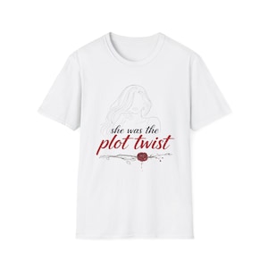 Plot Twist T-shirt | litterärt citat, feminin silhuett