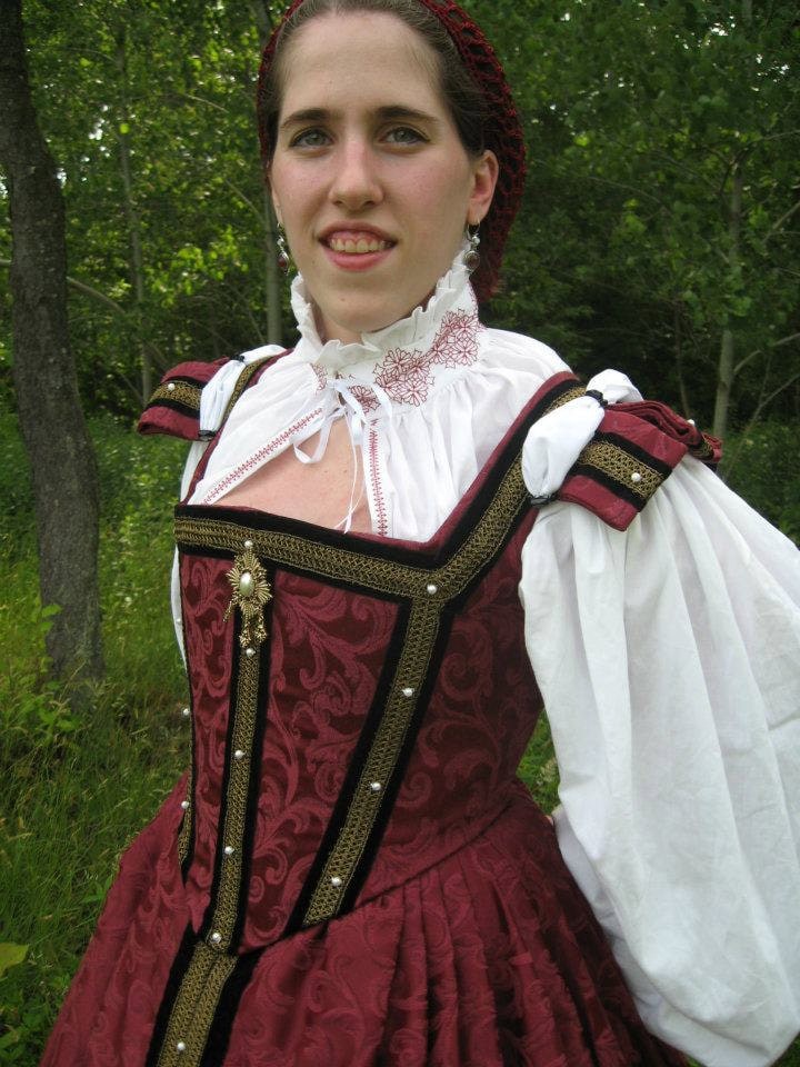 Ladies' Elizabethan Embroidered White Cotton Partlet Blouse - Etsy