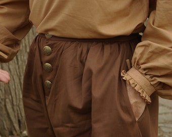 Pantalones venecianos renacentistas de lino personalizados para hombre