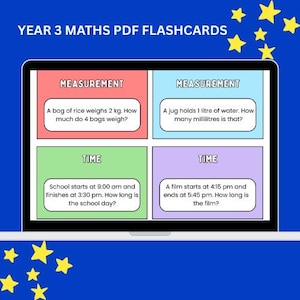 Year 3 Maths Word Problems | 50 KS2 Maths Problem Solving Cards | Printable Maths Flashcards | Primary Maths Practice | PDF Digital Download