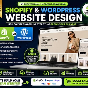 Shopify WordPress Website Design | Custom Ecommerce Store Development | WooCommerce Setup | Responsive UI UX | SEO Optimization