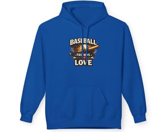 Baseball Friends Love Hoodie | Vintage Baseball Bat & Glove Design