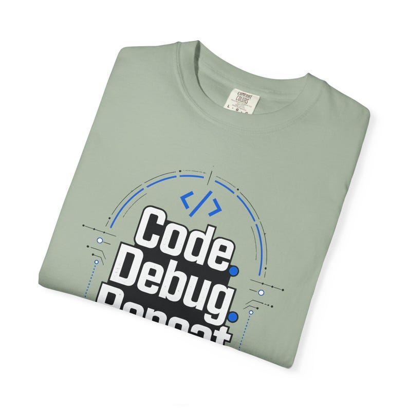 コードデバッグリピートTシャツ｜プログラミングコーディングTシャツ、テクノロジーユーモア 画像 4