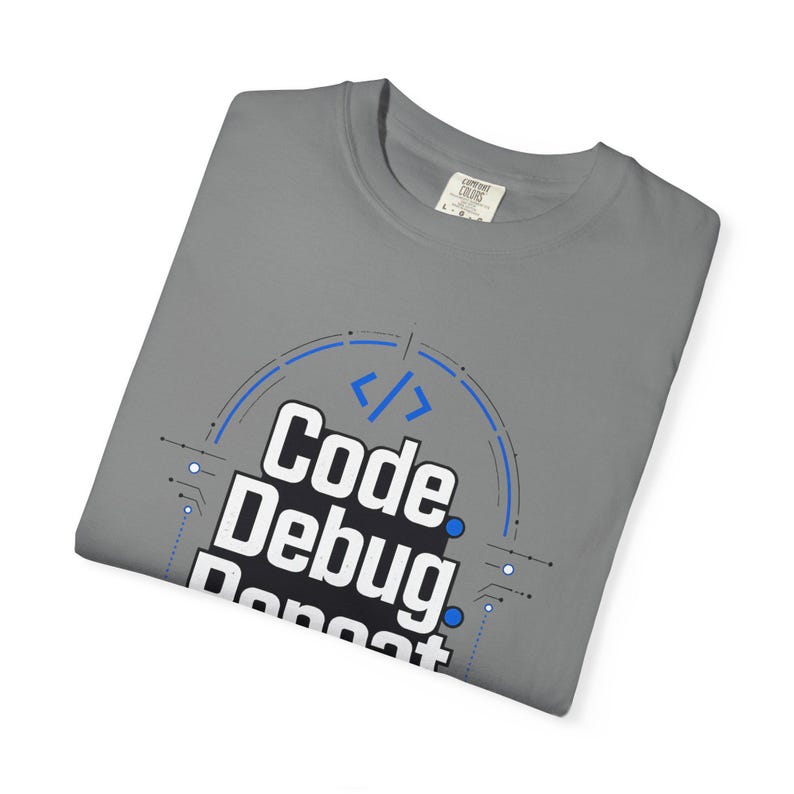 コードデバッグリピートTシャツ｜プログラミングコーディングTシャツ、テクノロジーユーモア 画像 5