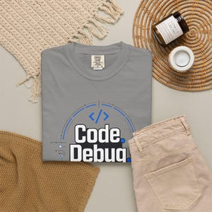 コードデバッグリピートTシャツ｜プログラミングコーディングTシャツ、テクノロジーユーモア 画像 10