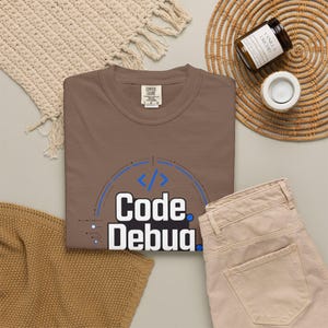コードデバッグリピートTシャツ｜プログラミングコーディングTシャツ、テクノロジーユーモア 画像 8