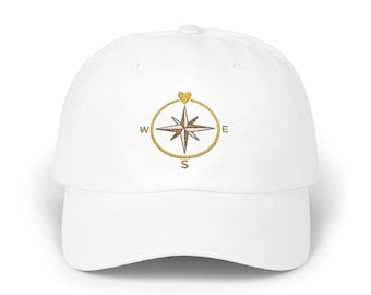 Gold Compass Embroidery Cap | Classic Dad Cap