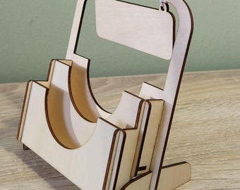 Laser Cut Wooden Two Tier Business Card Holder SVG - Double Desk Card Stand - Custom Logo Display - 2mm & 3mm Plywood